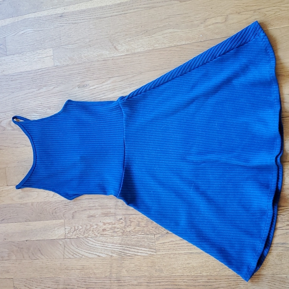 Topshop royal blue flare dress 4